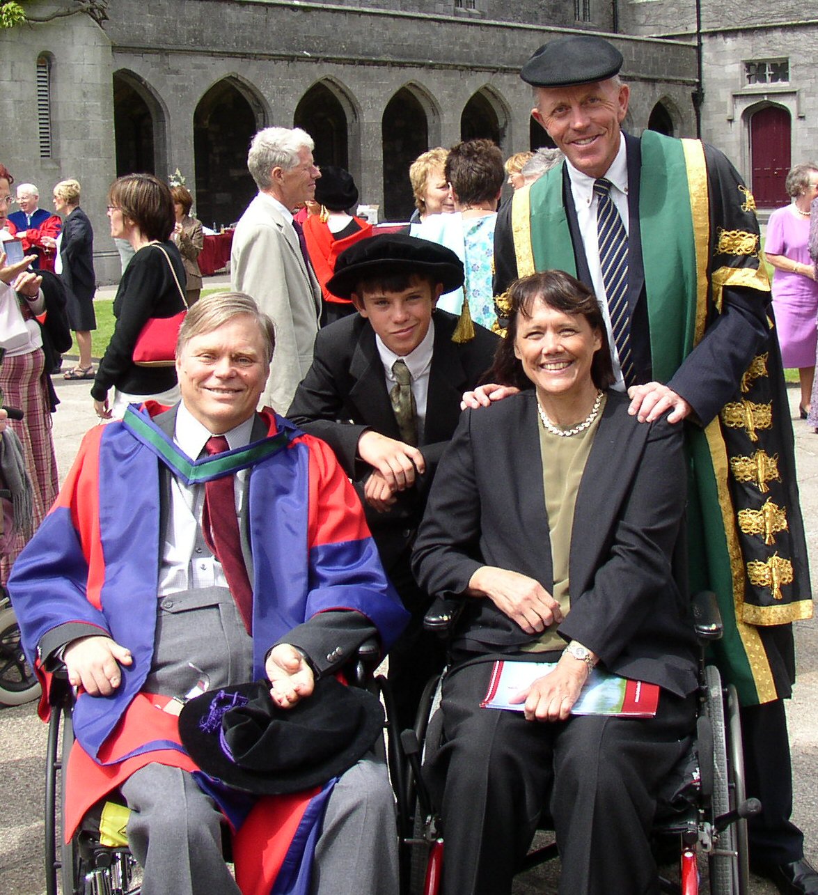 Lex, Joyce and Trey (grandson) with NUI Galway President