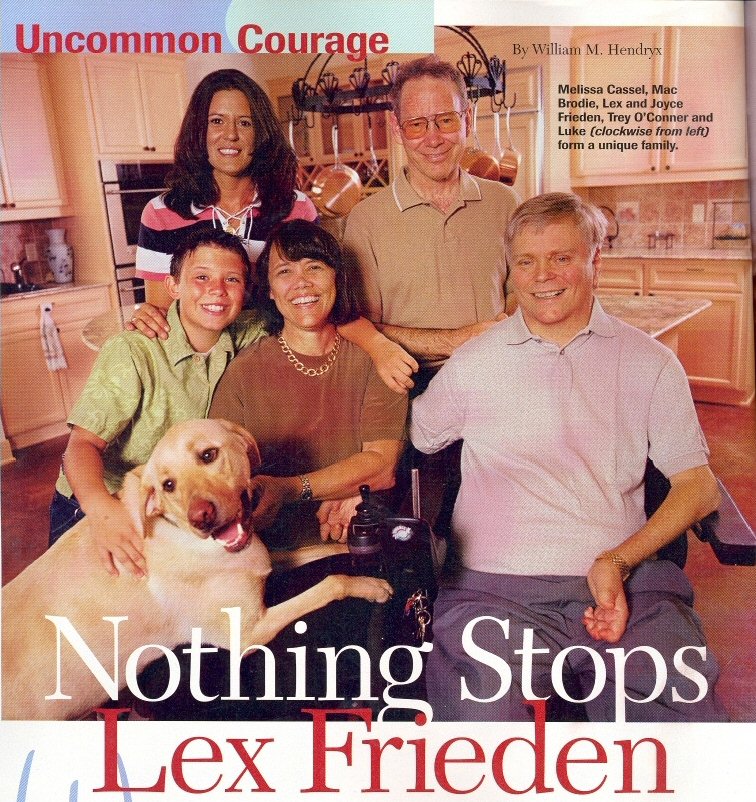 Melissa Cassel, Mac Brodie, Lex and Joyce Frieden, Trey O'Connor and Luke (clockwise from left) form a unique family.