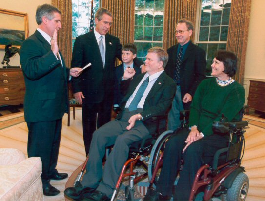 President Bush with Lex and family in the Oval Office
